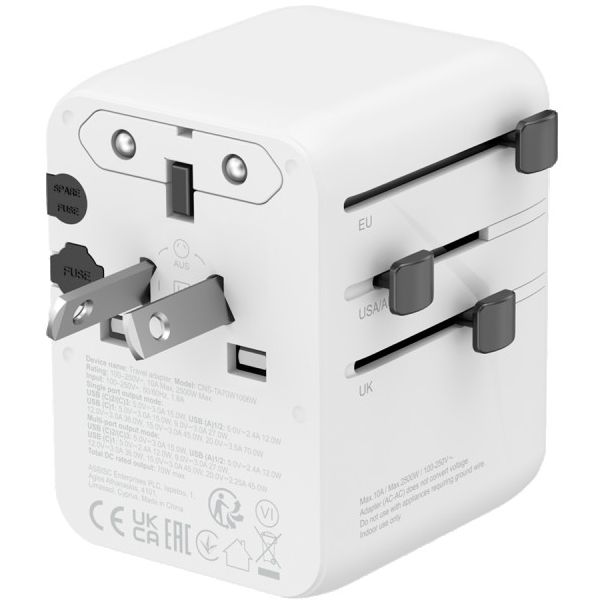 CANYON Travel Adapter OnTour 70W, bela - CNS-TA70W1006W