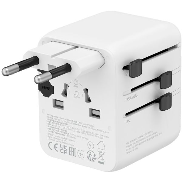 CANYON Travel Adapter OnTour 20W, bela - CNS-TA20W1005W
