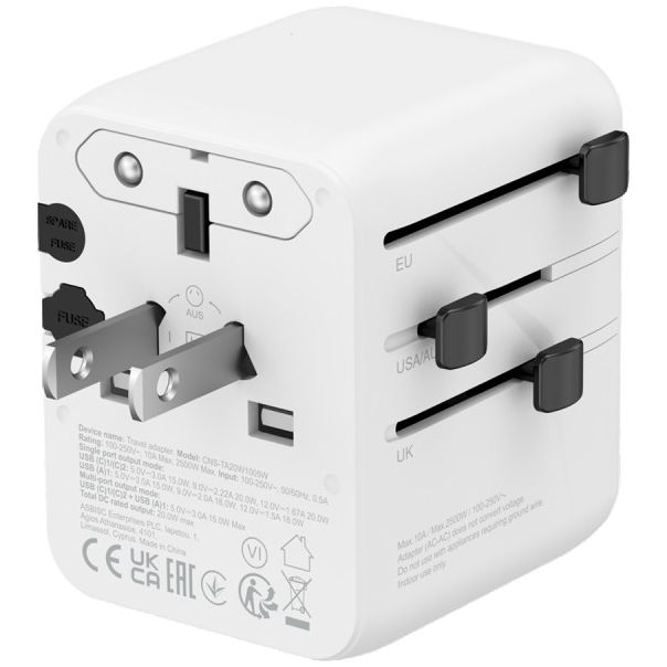 CANYON Travel Adapter OnTour 20W, bela - CNS-TA20W1005W