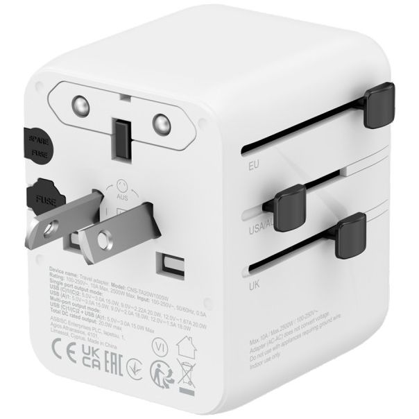 CANYON Travel Adapter OnTour 20W, bela - CNS-TA20W1005W