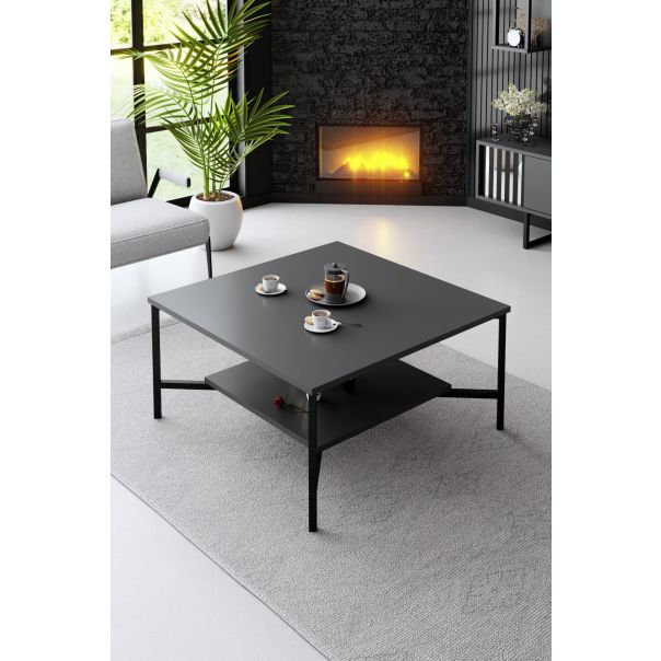 HANAH HOME Sto za dnevnu sobu Black Line Anthracite Black 1 - 182033-1