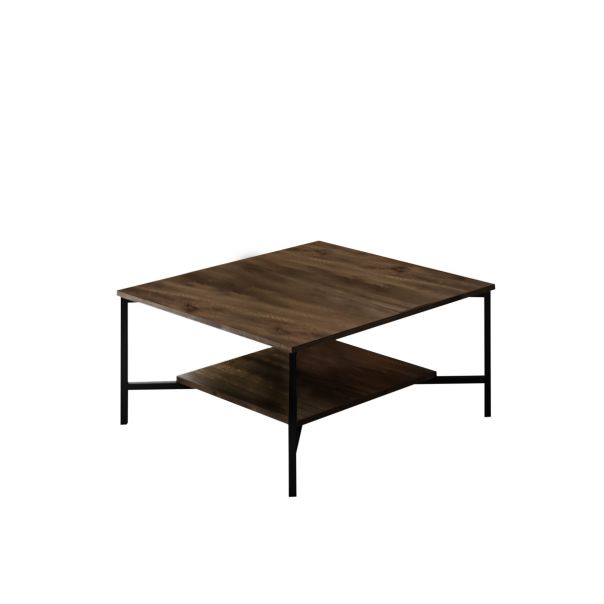 HANAH HOME Sto za dnevnu sobu Black Line Walnut Black 1 - 182035-1