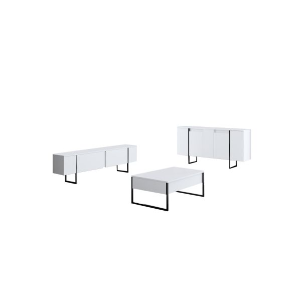 HANAH HOME Set nameštaja za dnevnu sobu Luxe, bela/crna - 618BLY1182