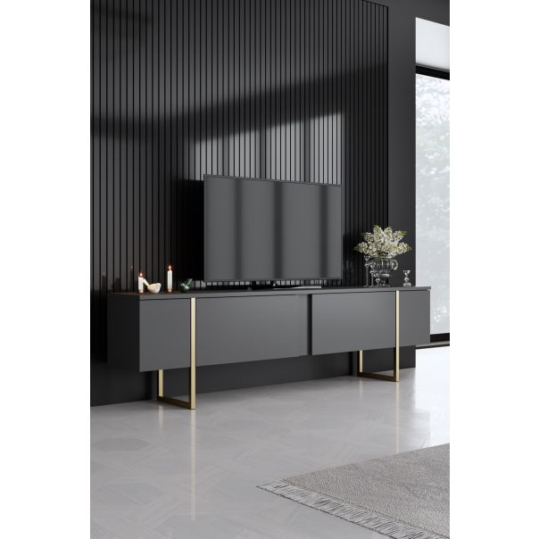 HANAH HOME Set nameštaja za dnevnu sobu Luxe, antracit/zlatna - 618BLY1184