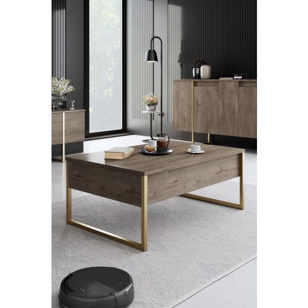 HANAH HOME Set nameštaja za dnevnu sobu Luxe, braon/zlatna - 618BLY1186