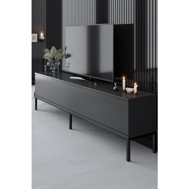 HANAH HOME TV komoda Lord, antracit/crna - 618BLY1195