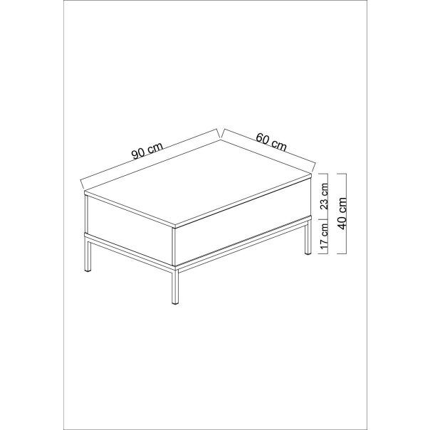 HANAH HOME Klub sto Lord, crna/zlatna - 618BLY1214