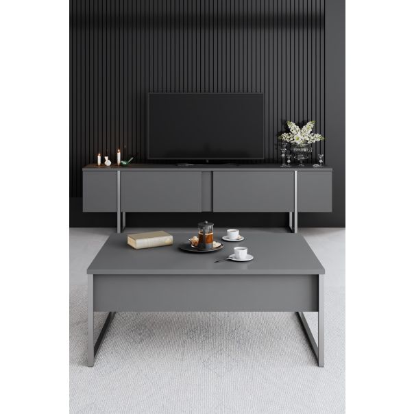 HANAH HOME TV komoda Luxe, antracit/siva - 618BLY1250