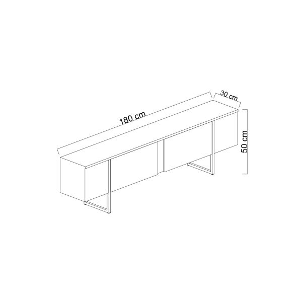 HANAH HOME TV komoda Luxe, antracit/siva - 618BLY1250