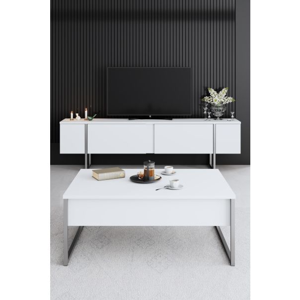 HANAH HOME TV komoda Luxe, bela/siva - 618BLY1251