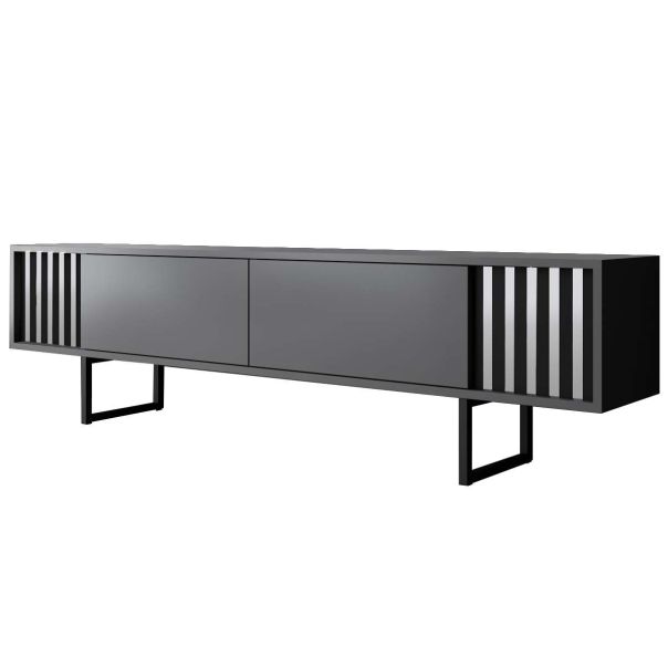HANAH HOME TV komoda Chrome Line, antracit/crna - EP3057914