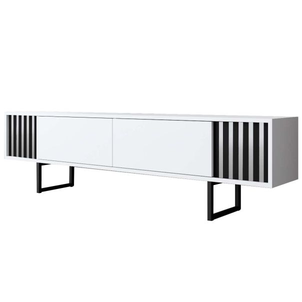 HANAH HOME TV komoda Chrome Line, bela/crna - EP3057917