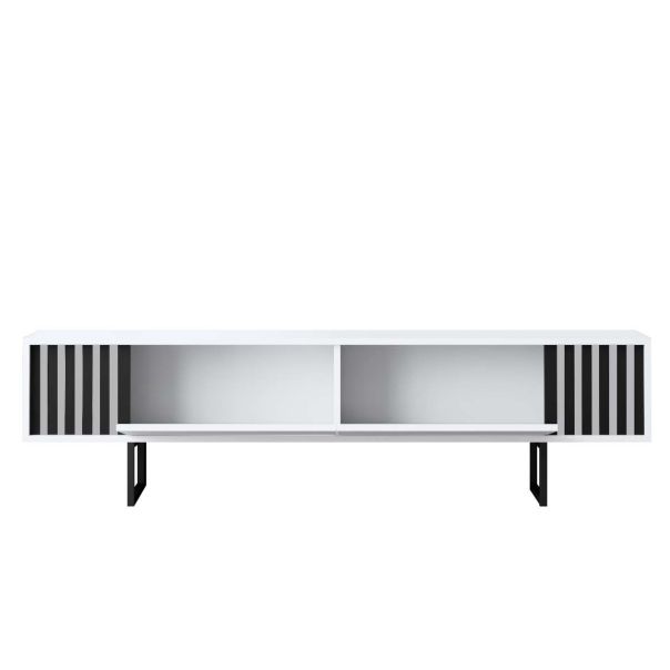 HANAH HOME TV komoda Chrome Line, bela/crna - EP3057917