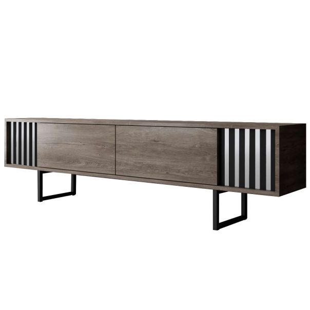 HANAH HOME TV komoda Chrome Line, braon/crna - EP3057920