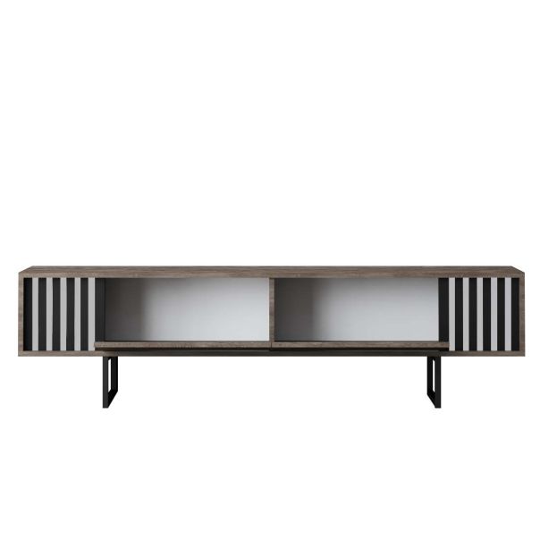 HANAH HOME TV komoda Chrome Line, braon/crna - EP3057920