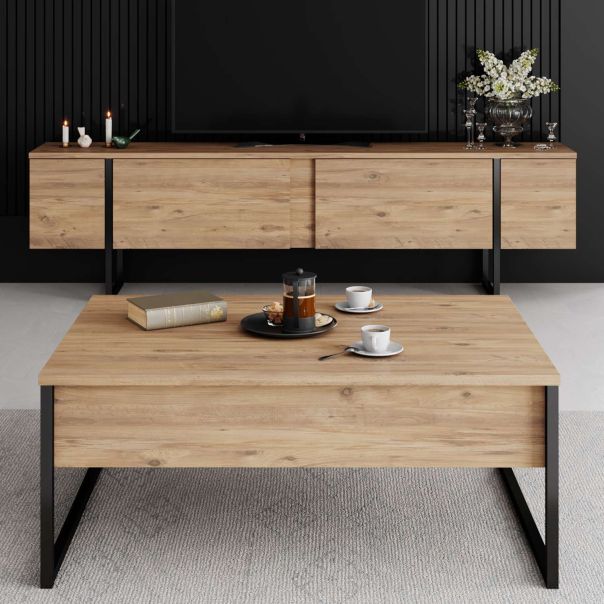 HANAH HOME TV komoda Luxe, braon/crna - EP3057926