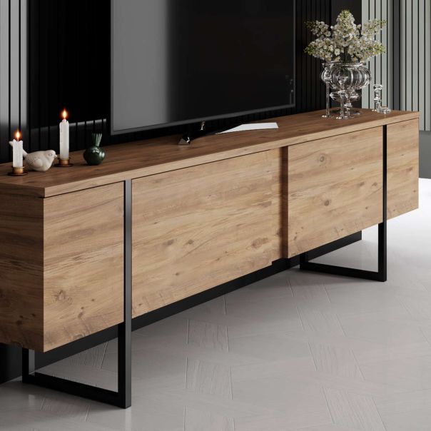 HANAH HOME TV komoda Luxe, braon/crna - EP3057926