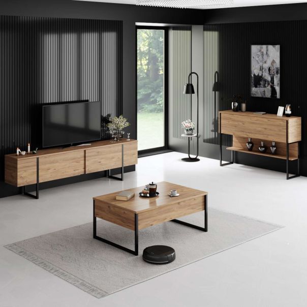 HANAH HOME TV komoda Luxe, braon/crna - EP3057926