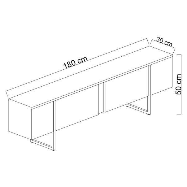 HANAH HOME TV komoda Luxe, braon/crna - EP3057926