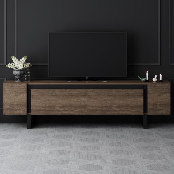 HANAH HOME TV komoda Yildiz, braon/crna - EP3057929