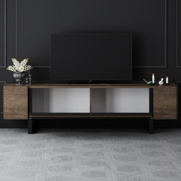 HANAH HOME TV komoda Yildiz, braon/crna - EP3057929
