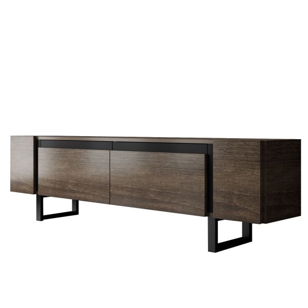 HANAH HOME TV komoda Yildiz, braon/crna - EP3057929