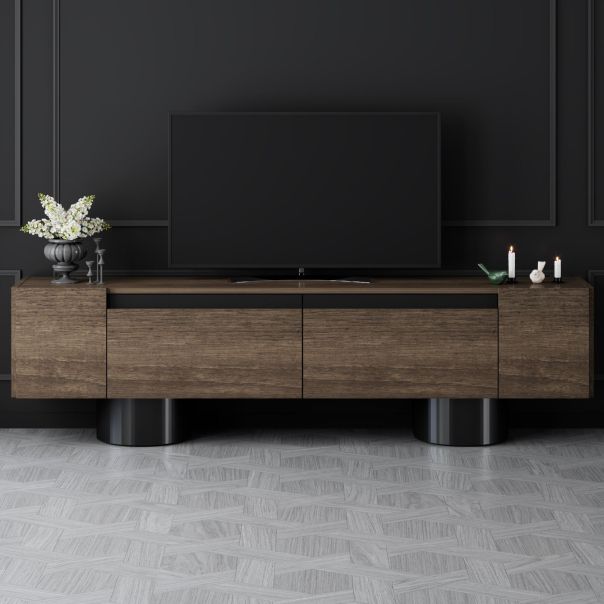 HANAH HOME TV komoda Bohem, braon/crna - EP3057932