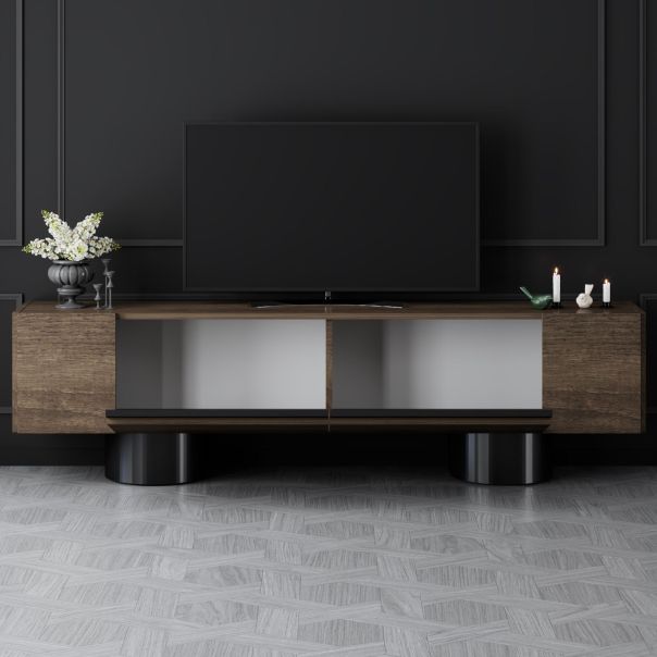 HANAH HOME TV komoda Bohem, braon/crna - EP3057932