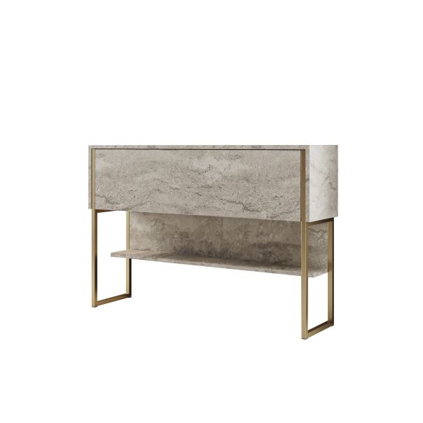 HANAH HOME Komoda za dnevnu sobu Luxe, mermer krem/zlatna - 618BLY1411