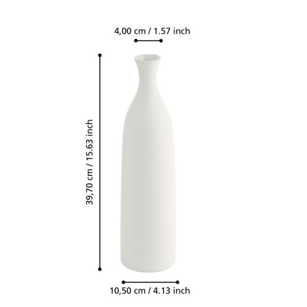 EGLO Keramička vaza 39.7cm Mitane, bela - 421027