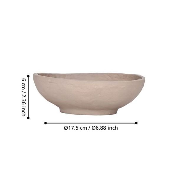 EGLO Dekorativna činija 17.5x6cm Forleyet, krem - 427053