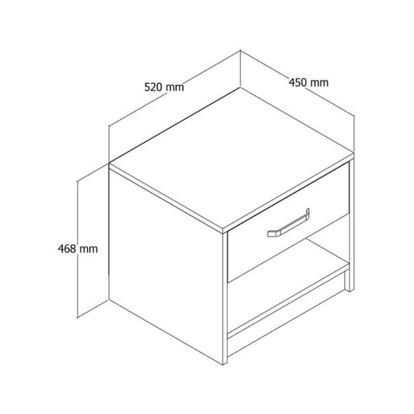 HANAH HOME Noćni ormarić Grande 3622, krem - 389MZA1708