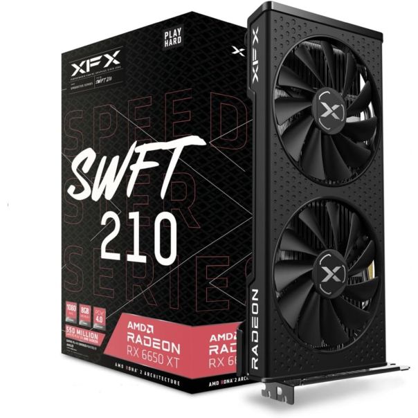XFX Video Card Speedster SWFT 210 AMD Radeon RX 6650 XT Core Gaming Graphics 8GB GDDR6 - RX-665X8DFDY
