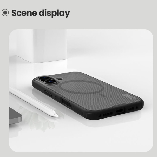 Maska za iPhone 17 Nillkin Super Frosted Shield Pro Magnetic transparent crna - EP2760181