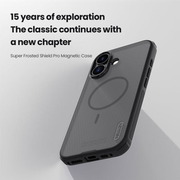 Maska za iPhone 17 Nillkin Super Frosted Shield Pro Magnetic transparent crna - EP2760181