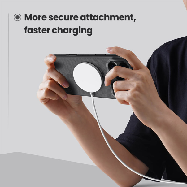 Maska za iPhone 17 Pro Max Nillkin Super Frosted Shield Pro Magnetic transparent crna - EP2760187