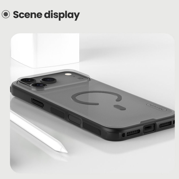 Maska za iPhone 17 Pro Max Nillkin Super Frosted Shield Pro Magnetic transparent crna - EP2760187