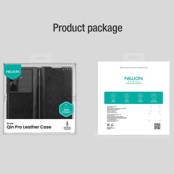 Maska na preklop Nillkin Qin Leather (with Pen) Samsung Galaxy Z Fold 7 crna - EP2590131