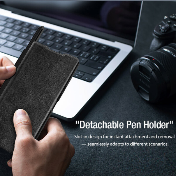 Maska na preklop Nillkin Qin Leather (with Pen) Samsung Galaxy Z Fold 7 crna - EP2590131