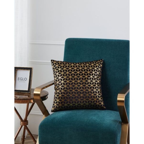 EGLO Dekorativni jastuk 45x45cm Singu, crna/zlatna - 420078