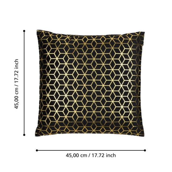 EGLO Dekorativni jastuk 45x45cm Singu, crna/zlatna - 420078