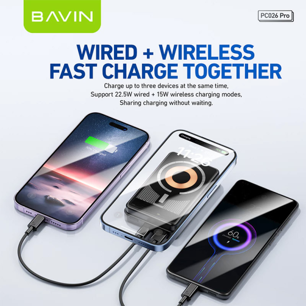 Power Bank Bavin Mag Charger PC026 pro 10000 mAh crni - 621111