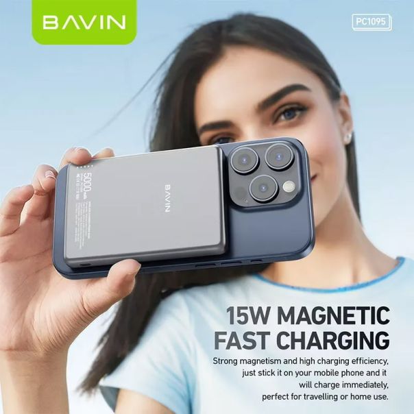 Power bank Bavin Mag Charger PC1095 5000 mAh crni - 621112