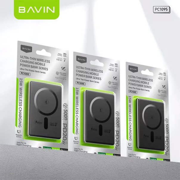 Power bank Bavin Mag Charger PC1095 5000 mAh crni - 621112