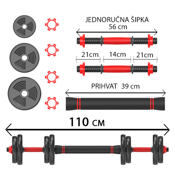 Set tegova za vezbanje (Max 30 kg) - 621200