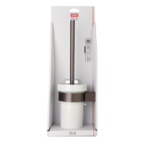 TATAY Zidna četka za WC šolju sa držačem Oslo 13x10.5x38cm, siva - 6212802