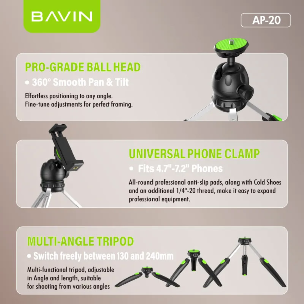 Stativ Tripod za mobilni telefon Bavin AP-20 - 621408