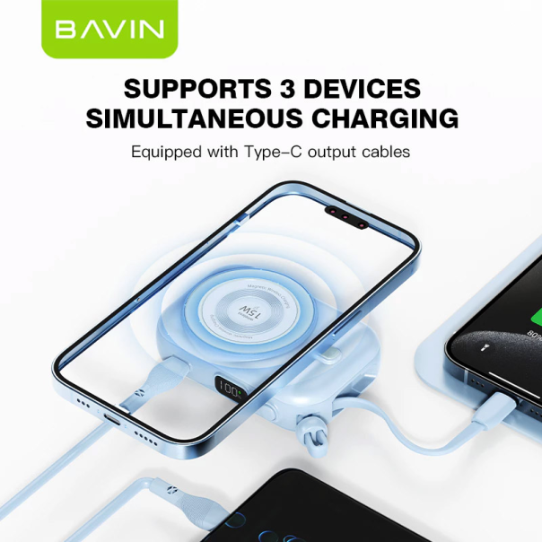 Power Bank Bavin Mag Charger PC1085S 10000 mAh rozi - 621414