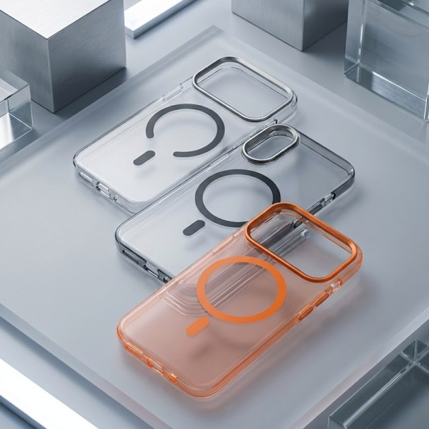 Maska za iPhone 17 Pro narandžasto Mag Case IPF Transparent - 621673