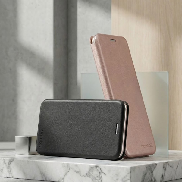 Maska za Honor 400 Smart/ X7d na preklop Nanobit Coral Book roze zlatna - 621872